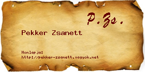 Pekker Zsanett névjegykártya